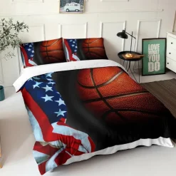 3D Bedding Sports Basketball Baseball print Print Duvet Cover Bedding Sets Comforter Cover with 1 print Print Duvet Cover or Coverlet，2 Pillowcases for Double/Queen/King