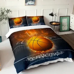 3D Bedding Sports Basketball Baseball print Print Duvet Cover Bedding Sets Comforter Cover with 1 print Print Duvet Cover or Coverlet，2 Pillowcases for Double/Queen/King