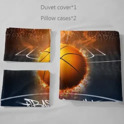 3D Bedding Sports Basketball Baseball print Print Duvet Cover Bedding Sets Comforter Cover with 1 print Print Duvet Cover or Coverlet，2 Pillowcases for Double/Queen/King