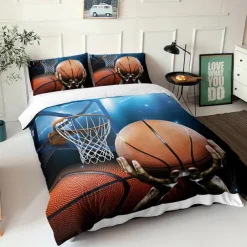 3D Bedding Sports Basketball Baseball print Print Duvet Cover Bedding Sets Comforter Cover with 1 print Print Duvet Cover or Coverlet，2 Pillowcases for Double/Queen/King
