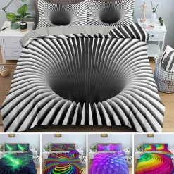 3D Bedding Vortex print Print Duvet Cover Queen King Size Bedding Sets Comforter Cover with 1 print Print Duvet Cover or Coverlet，2 Pillowcases