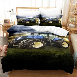 3D Bedding Farm Tractor Print Duvet Cover Bedding Sets Comforter Cover with 1 print Print Duvet Cover or Coverlet，2 Pillowcases for Double/Queen/King