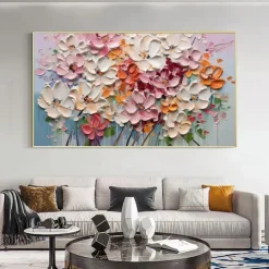 3D Floral Oil painting handpainted 3D Floral Painting handmade Palette Knife flowers oil painting wall art Large 3D Textured PaintingModern Decorative Paintings Impressionism Abstract oil painting