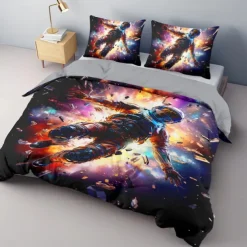 3D Galaxy Print Duvet Cover Bedding Sets Comforter Cover with 1 Duvet Cover or Coverlet,1Sheet,2 Pillowcases for Double/Queen/King(1 Pillowcase for Twin/Single)
