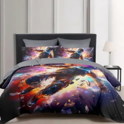 3D Galaxy Print Duvet Cover Bedding Sets Comforter Cover with 1 Duvet Cover or Coverlet，1Sheet，2 Pillowcases for Double/Queen/King(1 Pillowcase for Twin/Single)
