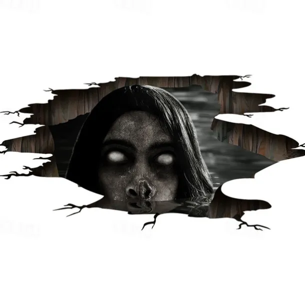 3D Halloween Floor Wall Decals, Removable Ghost Halloween Wall Stickers Decorations, Scary Halloween Decals for Walls Decor Decorations for Bedroom, Halloween Window Clings for Glass Windows