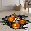 3D Halloween Wall Decals Removable, Pumpkin Halloween Wall Stickers Halloween Floor Decals, Scary Wall Decals Stickers Decorations for Bedroom, Halloween Wall Window Stickers Clings for Glass Window