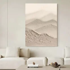 3D Large Beige Textured oil painting handmade Abstract Canvas Art oil painting Large Wabi- Sabi painting Wall Art Thick Textured Acrylic mountain Painting landscape oil painting