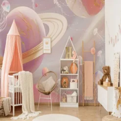 3D Mural Wallpaper Solar System Galaxy Planet Wall Sticker Covering Print Peel and Stick Removable PVC / Vinyl Material Self Adhesive / Adhesive Required Wall Decor Wall Mural for Living Room Bedroom