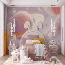 3D Mural Wallpaper Solar System Galaxy Planet Wall Sticker Covering Print Peel and Stick Removable PVC / Vinyl Material Self Adhesive / Adhesive Required Wall Decor Wall Mural for Living Room Bedroom