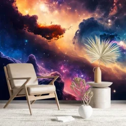 3D Mural Wallpaper Solar System Galaxy Planet Wall Sticker Covering Print Peel and Stick Removable PVC / Vinyl Material Self Adhesive / Adhesive Required Wall Decor Wall Mural for Living Room Bedroom