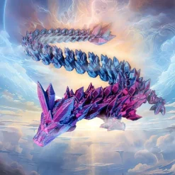3D Printed Crystal Dragon Gem Dragon 3D Articulated Dragon Toys Rotatable and Dragon Chinese Flexible Realistic Ornament