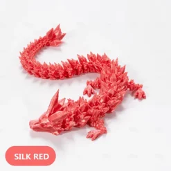 3D Printed Crystal Dragon Gem Dragon 3D Articulated Dragon Toys Rotatable and Dragon Chinese Flexible Realistic Ornament