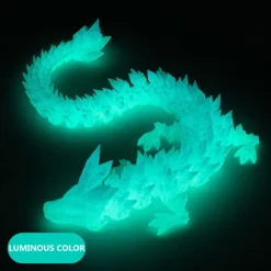 3D Printed Crystal Dragon Gem Dragon 3D Articulated Dragon Toys Rotatable and Dragon Chinese Flexible Realistic Ornament