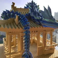 3D Printed Crystal Dragon Gem Dragon 3D Articulated Dragon Toys Rotatable and Dragon Chinese Flexible Realistic Ornament