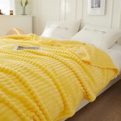3D Ribbed Jacquard Fleece Flannel Velvet Plush Decorative Bed Blanket - Super Soft, Plush, Fluffy, Fuzzy, Warm, Cozy Perfect for Couch, Bed, Sofa in Fall Winter