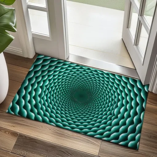 3D Vortex Doormat Kitchen Mat Floor Mat Non-Slip Area Rug Oil Proof Rug Indoor Outdoor Mat Bedroom Decor Bathroom Mat Entrance Rug Optical Illusion