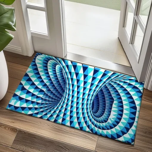 3D Vortex Doormat Kitchen Mat Floor Mat Non-Slip Area Rug Oil Proof Rug Indoor Outdoor Mat Bedroom Decor Bathroom Mat Entrance Rug Optical Illusion