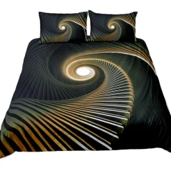 3D Vortex Duvet Cover Bedding Sets Comforter Cover with 1 Duvet Cover or Coverlet，1Sheet，2 Pillowcases for Double/Queen/King(1 Pillowcase for Twin/Single)