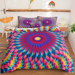 3D Vortex 3-Piece Duvet Cover Set Hotel Bedding Sets Comforter Cover with Soft Lightweight Microfiber,1 Duvet Cover, 2 Pillowcases for Double/Queen/King(1 Pillowcase for Twin/Single) coverlet