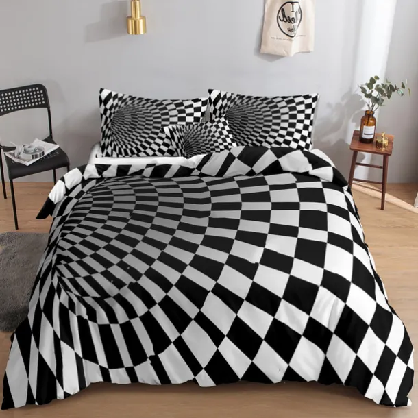 3D Vortex 3-Piece Duvet Cover Set Hotel Bedding Sets Comforter Cover with Soft Lightweight Microfiber,1 Duvet Cover, 2 Pillowcases for Double/Queen/King(1 Pillowcase for Twin/Single) coverlet