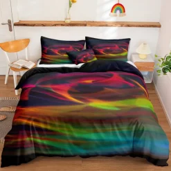 3D Vortex 3-Piece Duvet Cover Set Hotel Bedding Sets Comforter Cover with Soft Lightweight Microfiber,1 Duvet Cover, 2 Pillowcases for Double/Queen/King(1 Pillowcase for Twin/Single) coverlet