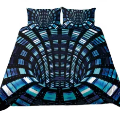 3D Vortex 3-Piece Duvet Cover Set Hotel Bedding Sets Comforter Cover with Soft Lightweight Microfiber,1 Duvet Cover, 2 Pillowcases for Double/Queen/King(1 Pillowcase for Twin/Single) coverlet