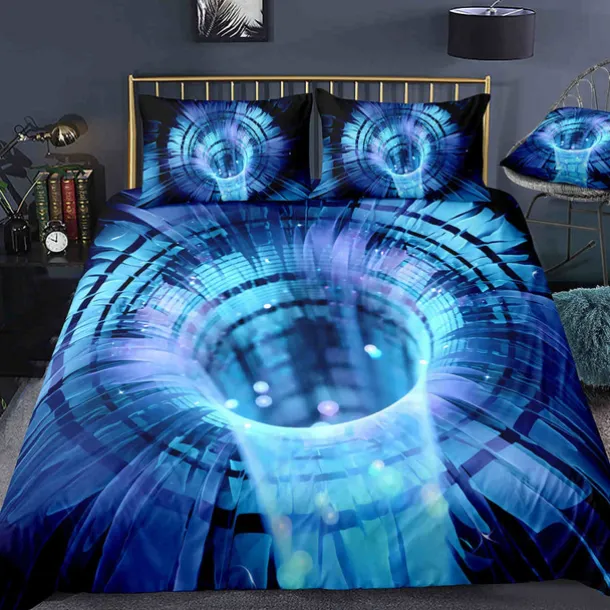 3D Vortex 3-Piece Duvet Cover Set Hotel Bedding Sets Comforter Cover with Soft Lightweight Microfiber,1 Duvet Cover, 2 Pillowcases for Double/Queen/King(1 Pillowcase for Twin/Single) coverlet