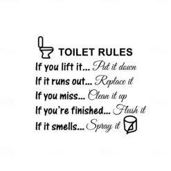 3D Wall Stickers Bedroom / Toilet, Removable PVC Home Decoration Wall Decal 1pc