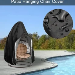 210D Waterproof Outdoor Chair Covers with Zipper, Durable Large Outdoor Chair Cover, Waterproof Windproof Anti-UV for Outdoor Swing Chair