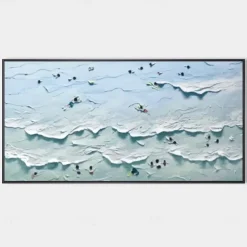 3D wave painting handmade Blue Ocean Oil Painting Contemporary Indigo Painting on Canvas Large Art Ocean Sea Painting Home Decor Painting 3D wave oil painting beach paintings seascape oil paintings