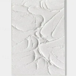 3D White oil painting Hand-Painted Thick Texture Oil Painting Beige White Painting On Canvas Abstract Textured oil painting for Wall Art painting for Living Room artwork