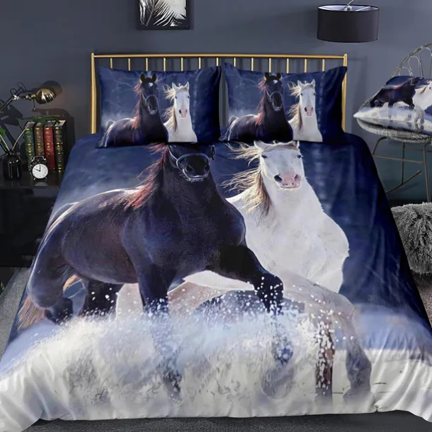 3D Wolf Print Duvet Cover Bedding Sets Comforter Cover with 1 Duvet Cover or Coverlet,1Sheet,2 Pillowcases for Double/Queen/King(1 Pillowcase for Twin/Single)