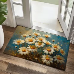 Daisy Flowers Doormat Kitchen Mat Floor Mat Non-Slip Area Rug Oil Proof Rug Indoor Outdoor Mat Bedroom Decor Bathroom Mat Entrance Rug