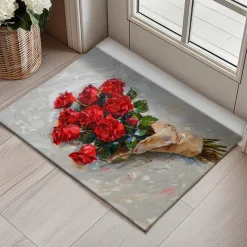 Daisy Flowers Doormat Kitchen Mat Floor Mat Non-Slip Area Rug Oil Proof Rug Indoor Outdoor Mat Bedroom Decor Bathroom Mat Entrance Rug