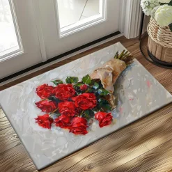 Daisy Flowers Doormat Kitchen Mat Floor Mat Non-Slip Area Rug Oil Proof Rug Indoor Outdoor Mat Bedroom Decor Bathroom Mat Entrance Rug