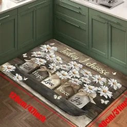 Daisy Kitchen Rugs Anti Slip Door Mats for Kitchen Floor Kitchen Rugs and Mats Non Skid Waterproof Kitchen Runner Comfort Standing Mat