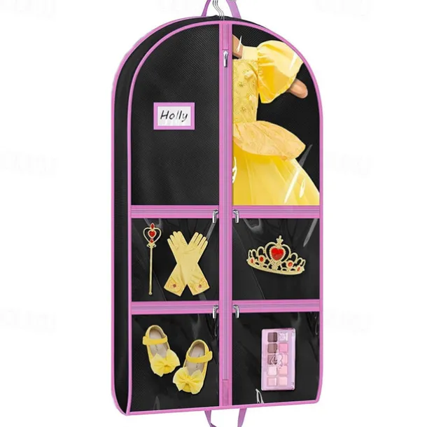 Dance Garment Bags for Dancers with 4 Pockets Garment Bags for Dance Costumes 40" Cheer Uniform Garment Bag Hanging Kids Garment Bag for Recital, Competition, Travel, Storage
