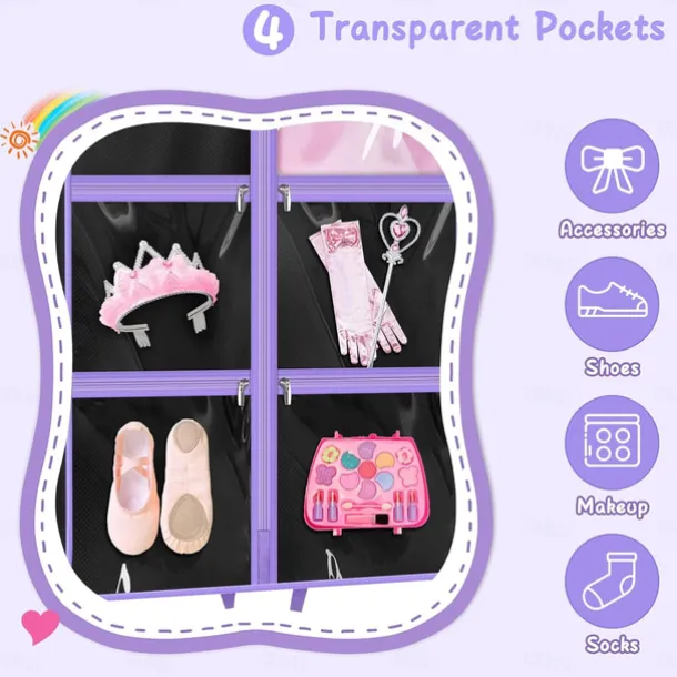 Dance Garment Bags for Dancers with 4 Pockets Garment Bags for Dance Costumes 40" Cheer Uniform Garment Bag Hanging Kids Garment Bag for Recital, Competition, Travel, Storage