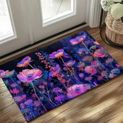 Dark Flowers Doormat Kitchen Mat Floor Mat Non-Slip Area Rug Oil Proof Rug Indoor Outdoor Mat Bedroom Decor Bathroom Mat Entrance Rug
