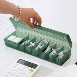 Data Cable Storage Box Power Supply Charging Cable Mobile Phone Charger Plug Arrangement Artifact Desktop Cable Management Box Wire Winder