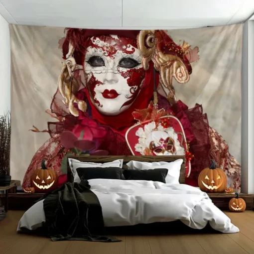 Day of the Dead Tapestry Banners Wall Hangings Skeleton Mexico Dark Punk Gothic Style Party Dorm Shooting Backgrounds Decorations Wall Door Background