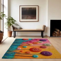 Deadlion Quilting Area Rug Kitchen Mat Non-Slip Oil Proof Floor Mat Livingroom Rug Indoor Outdoor Mat Bedroom Decor Bathroom Mat Entrance Rug Door Mat