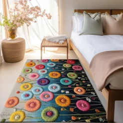 Deadlion Quilting Area Rug Kitchen Mat Non-Slip Oil Proof Floor Mat Livingroom Rug Indoor Outdoor Mat Bedroom Decor Bathroom Mat Entrance Rug Door Mat