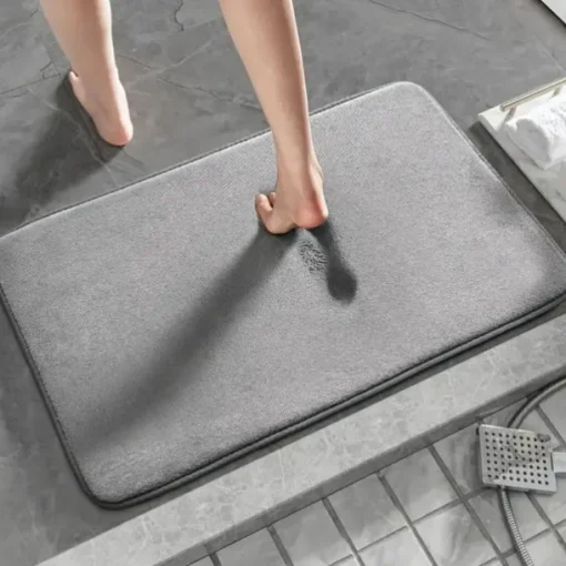 Deep Gray Bath Mat,Memory Foam Bathroom Rugs Modern Bathroom Rug Indoor Carpet Non-Slip Absorbent Bathtub Mat, For Home Shower Room Decor