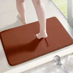 Deep Gray Bath Mat,Memory Foam Bathroom Rugs Modern Bathroom Rug Indoor Carpet Non-Slip Absorbent Bathtub Mat, For Home Shower Room Decor