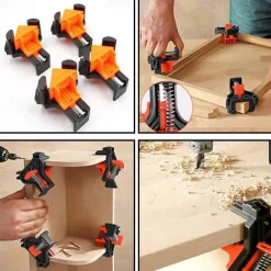 90Degree Right Angle Clamp Set Picture Frame Corner Clips Mate Woodworking Hand Tools Fixing Clip Positioning Tool Kit