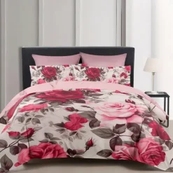 Designer Roses Floral Pattern Duvet Cover Set Comforter Set 3-Piece Luxury Weighted Cotton Bedding Set Home Decor Gift King Queen Duvet Cover