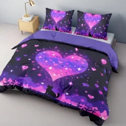 Designer Cat Heart Pet Portrait Pattern Duvet Cover Set Comforter Set Soft 3-Piece Luxury Cotton Bedding Set Home Decor Gift King Queen Duvet Cover