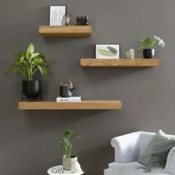 Designer Shelves with Compartments, Hidden Floating Shelves, Upgraded Concealed Compartment Storage Solutions, Wall Panel for Living Room Office, Wooden Shelf Decoration